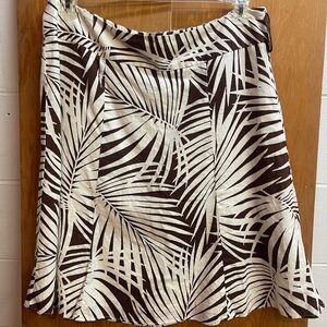 GAP Brown and white Palm A-Line Skirt